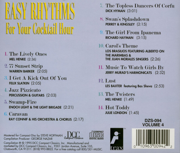 Music For A Bachelor's Den Vol.4 - Easy Rhythms For Your Cocktail Hour (CD)