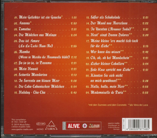 3. Bild von Manolita - Vera de Luca: Schlager Raritäten - Mein Geliebter ist ein Gaucho (CD)