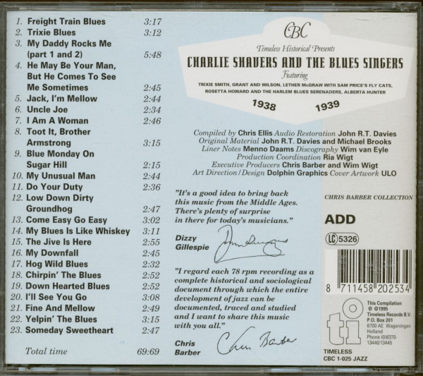 Charlie Shavers And The Blues Singers 1938-1939 (CD)