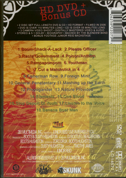 Junior Reid - Live In Berkeley (DVD & CD)