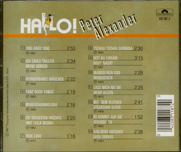 3. Bild von Peter Alexander: Hallo! (CD)