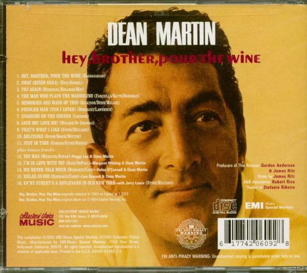 Hey Brother, Pour The Wine (CD)