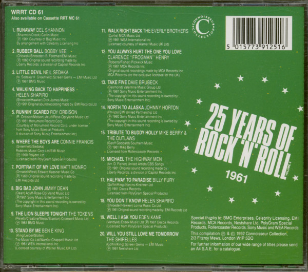 25 Years Of Rock'N'Roll 1961 - Volume 2 (CD)