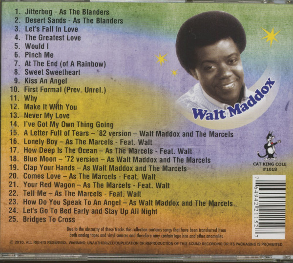 Walt Maddox And The Marcels...plus (CD)