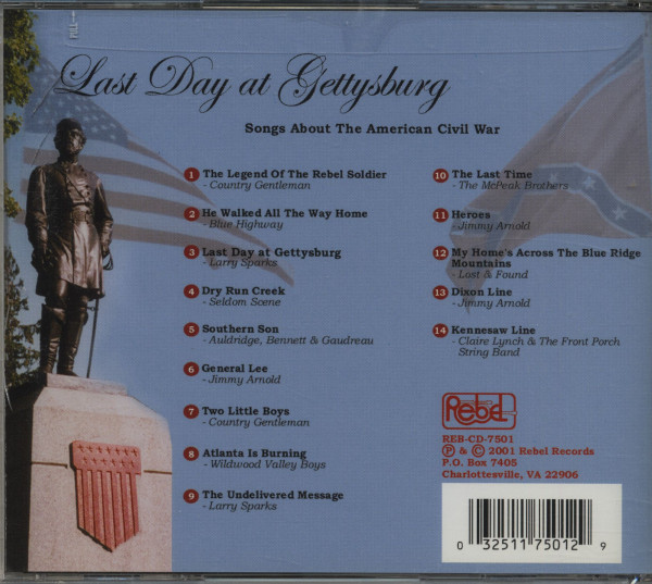 Last Day At Gettysburg - Songs About The American Civil War (CD)