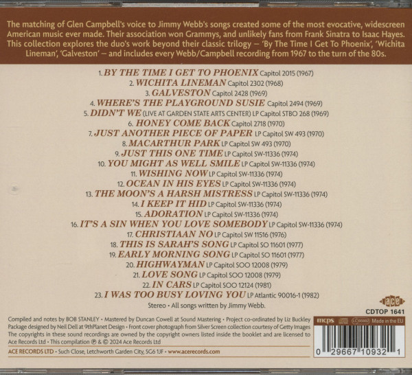Glen Campbell Sings Jimmy Webb - I Am A Lineman For The County (CD)