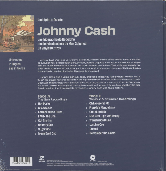 Rodolphe présente Johnny Cash - Vinyl Story (LP + Biographie + Comic Book)
