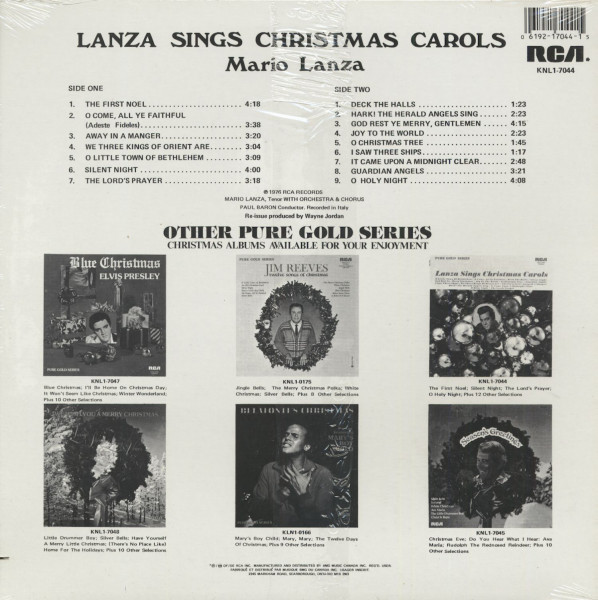 Lanza Sings Christmas Carols (LP)