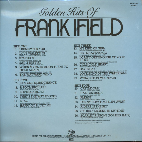 Golden Hits Of Frank Ifield (2-LP)