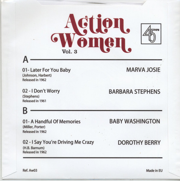 Action Women Vol.3 - A female Soul Rhythm&Blues Explosion! (7inch, 45rpm, EP)