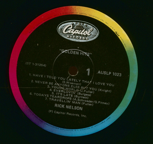 The Golden Hits Of Ricky Nelson (LP)