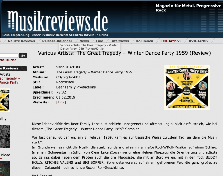 Presse-Archiv-The-Great-Tragedy-Winter-Dance-Party-1959-Musikreviews