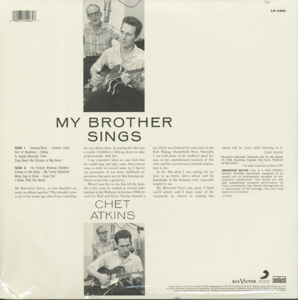 My Brother Sings (LP, 180 Gram Vinyl, Stereo Edition)