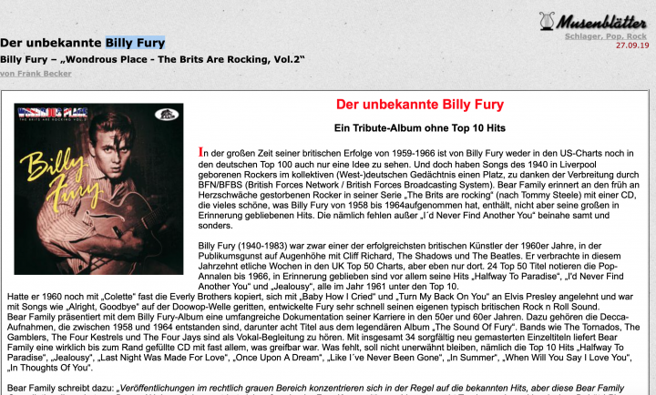 Presse-Archiv-Billy-Fury-Wondrous-Place-The-Brits-Are-Rocking-Musenbl-tter