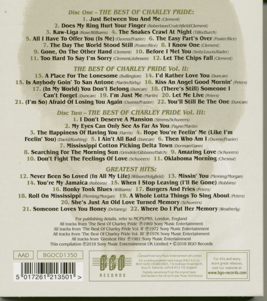 The Best of Charley Pride Vol.1-3 & Greatest Hits (2-CD)