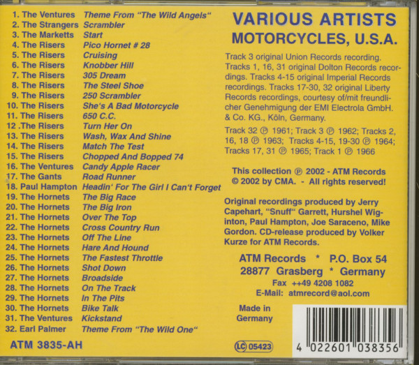 Motorcycles, U.S.A. (CD)