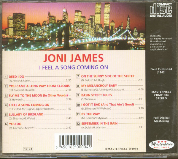 3. Bild von Joni James: I Feel A Song Coming On (CD)
