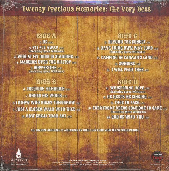 Twenty Precious Memories - The Very Best (2-LP, colored Vinyl)