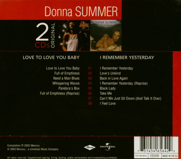 Love To Love You Baby - I Remember Yesterday (2-CD)