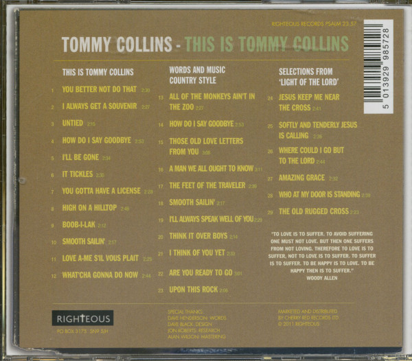 This Is Tommy Collins (CD)