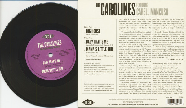The Carolines Featuring Carell Mancuso (7inch, EP, 45rpm, PS, SC)