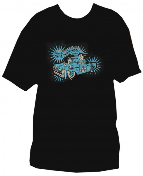 T-Shirt XL - Bird Doggin (black, blue print)
