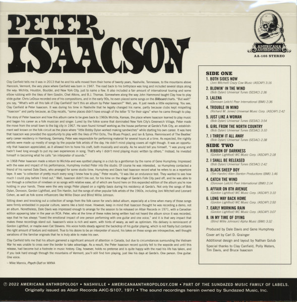 Peter Isaacson Sings The Songs Of... Dylan-Donovan-Lightfoot-Hardin And Others (LP)