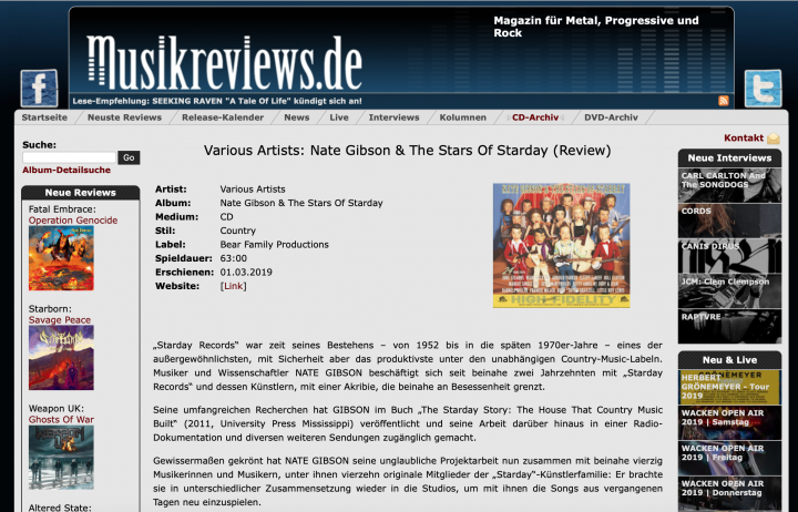 Presse-Nate-Gibson-Nate-Gibson-The-Stars-Of-Starday-Musikreviews-de