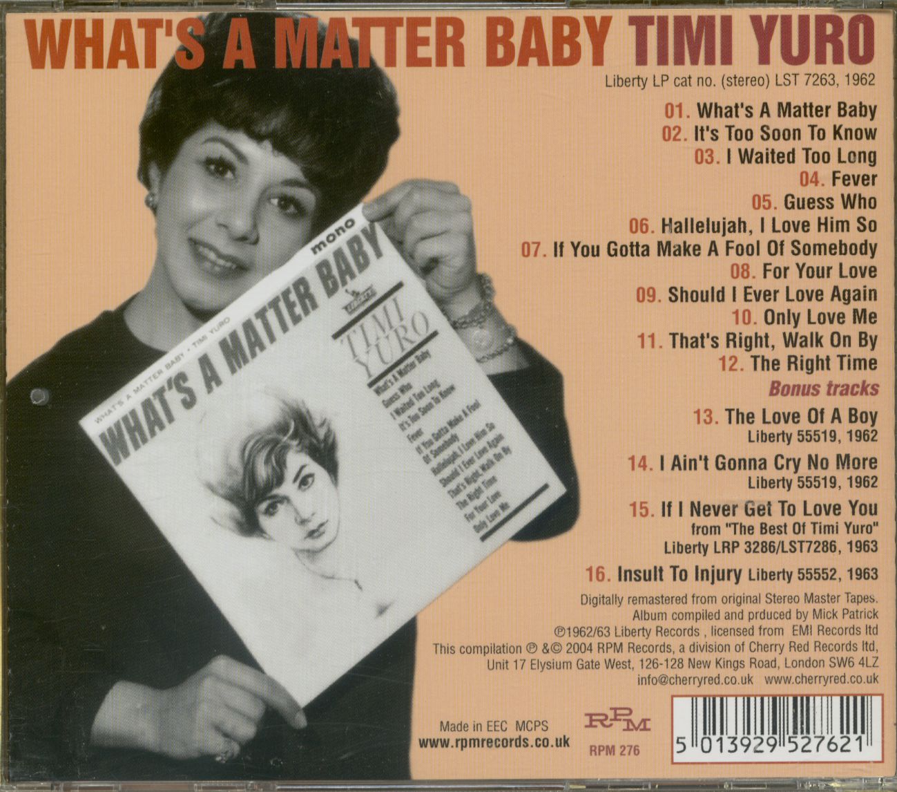 Timi Yuro CD What s A Matter Baby plus CD Bear Family Records Timi Yuro CD What s A Matter Baby plus CD Bear Family Records