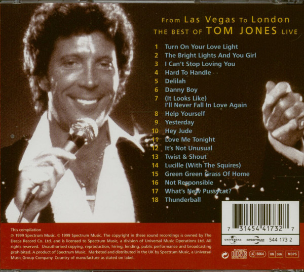 From Las Vegas To London - The Best Of Tom Jones Live (CD)