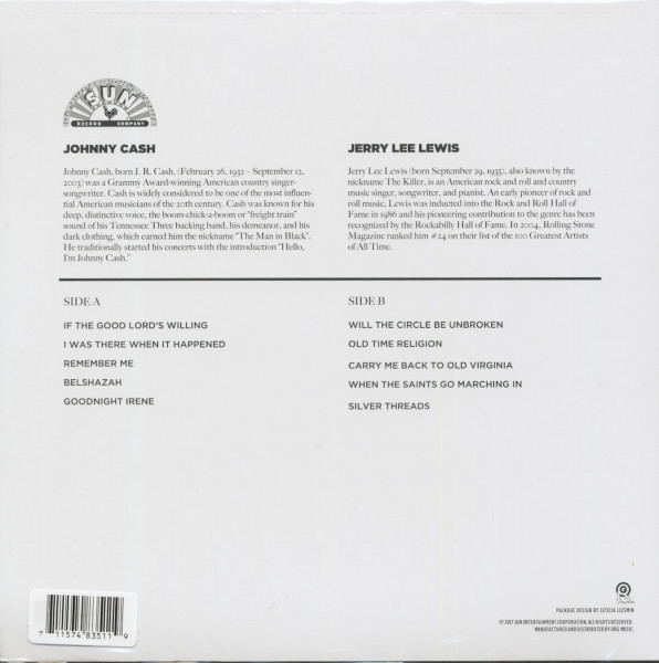 Johnny Cash And Jerry Lee Lewis - Sunday Down South (LP, 150g Vinyl)