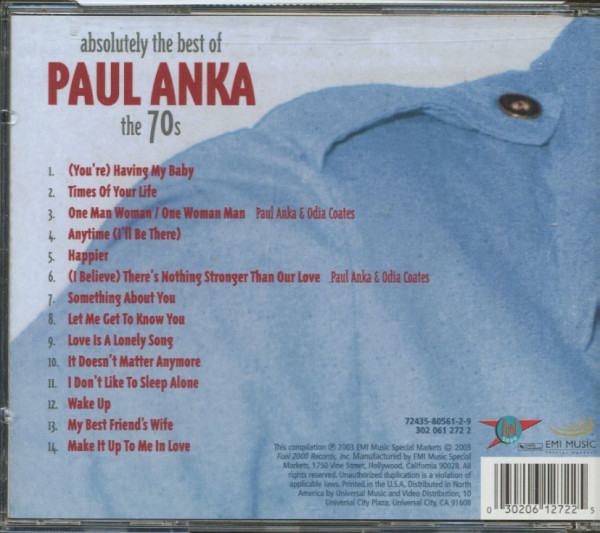 3. Bild von Paul Anka: Asolutely The Best Of Paul Anka In The 70s (CD)