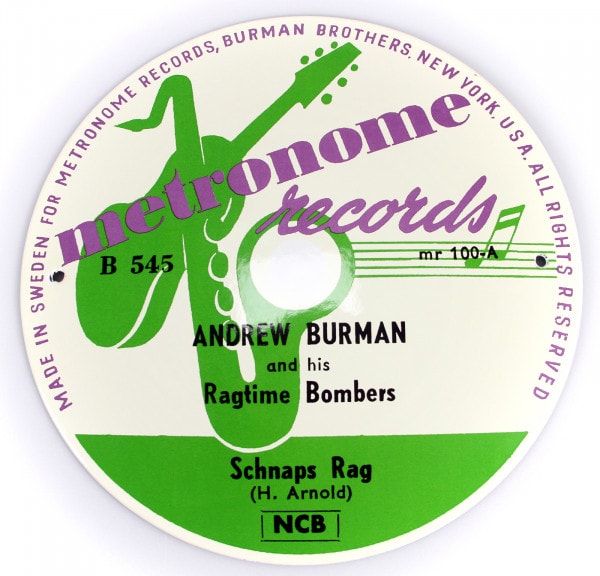 Schnaps Rag - Metronome Records (Emailleschild 25cm - 10inch)