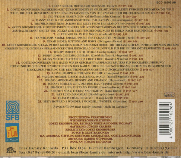 The Mess Is Here - Songs und Zeitdokumente der Berliner Blockadejahre (CD)