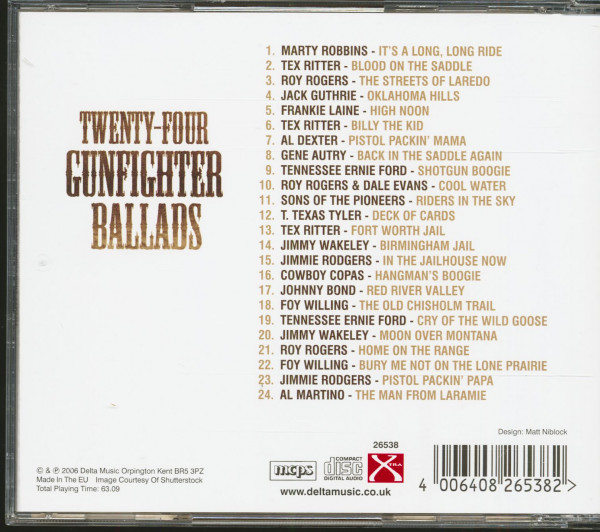 Twenty-Four Gunfighter Ballads (CD)