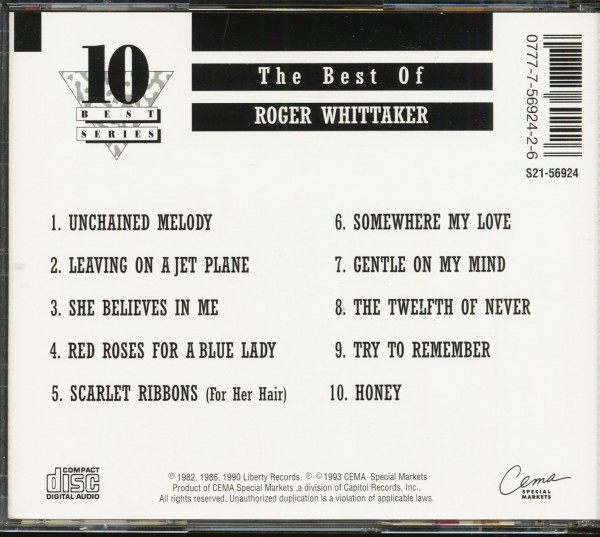 3. Bild von Roger Whittaker: The Best Of Roger Whittaker (CD)