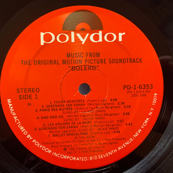 Bolero - Music From The Original Motion Picture Soundtrack (LP, Cut-Out)