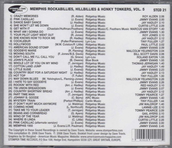 Memphis Rockabilly, Hillbilly & Honky Vol.5 (CD)