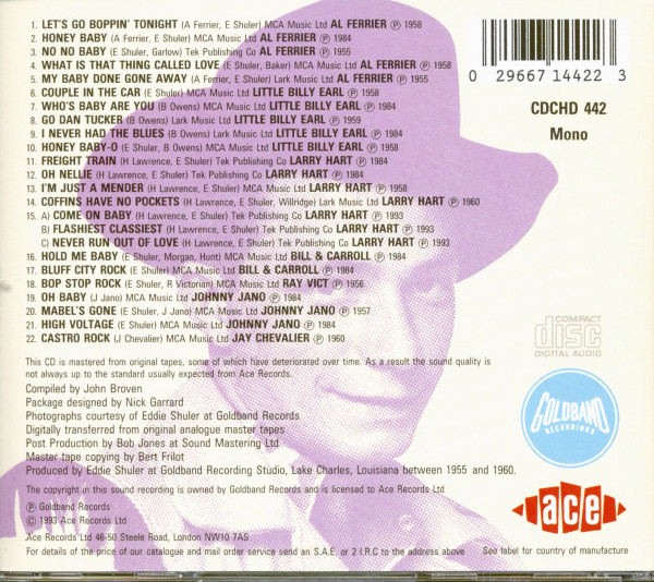 Boppin' Tonight - Goldband Rockabilly (CD)