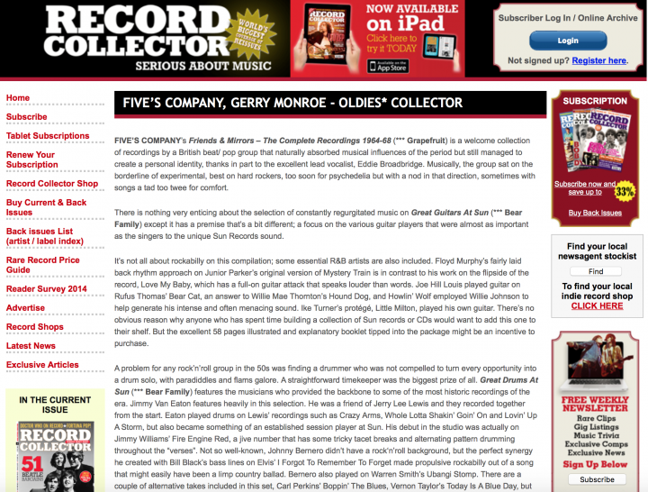 Presse-Various-SUN-Records-Great-Drums-At-Sun-The-Record-Collector